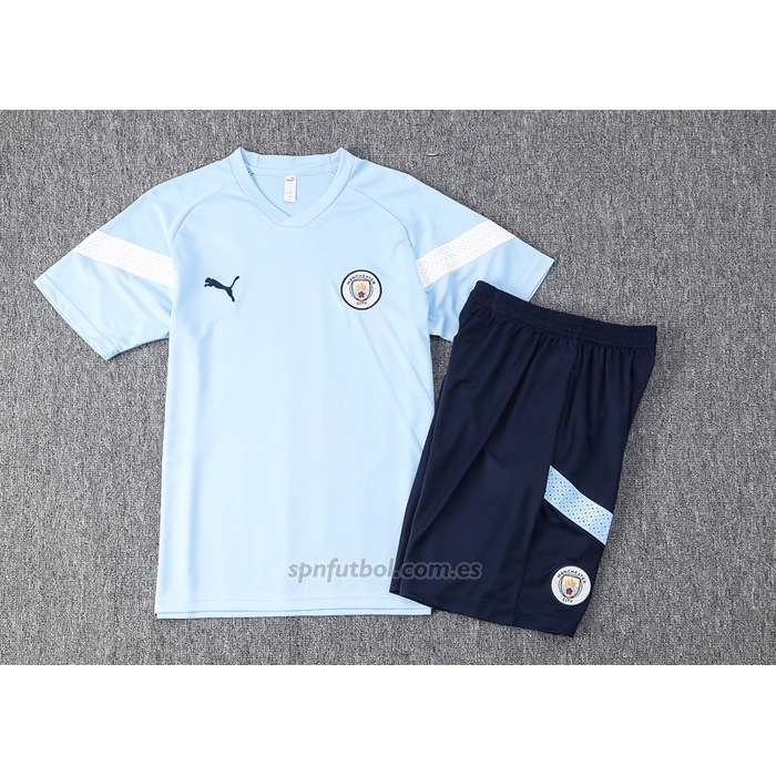 Chandal del Manchester City Manga Corta 2022-2023 Azul - Pantalon Corto